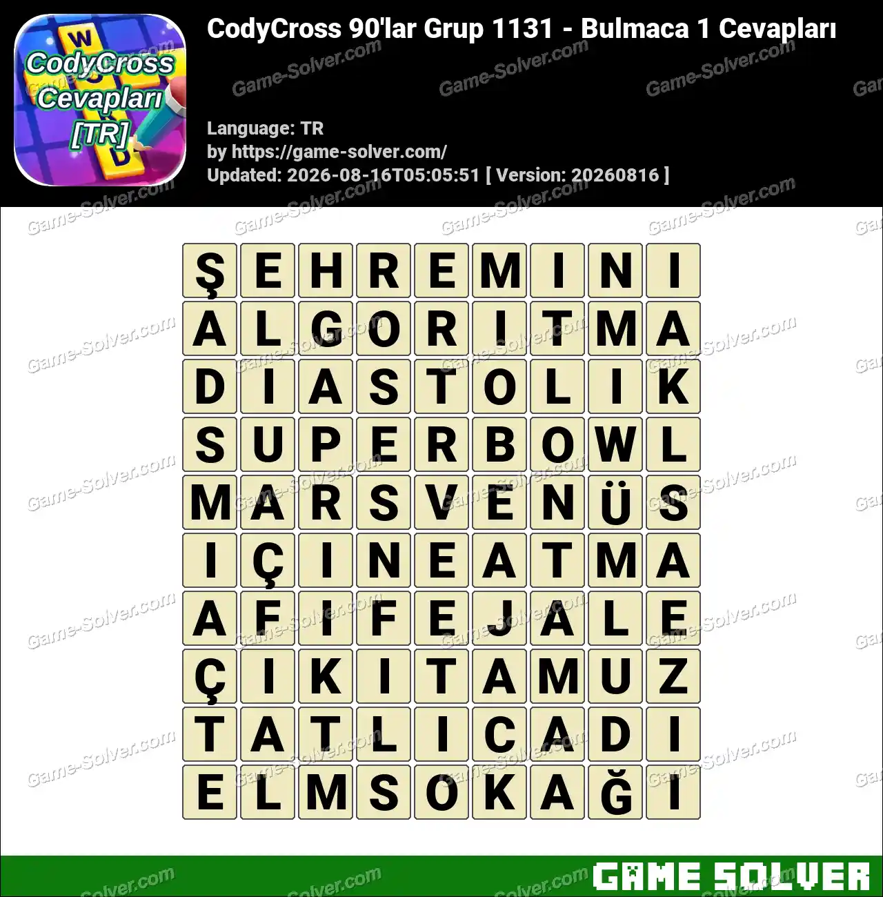CodyCross 90’lar Grup 1131 – Bulmaca 1 Cevapları